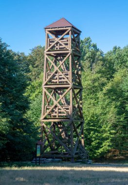 Wooden Lookout Tower below Kamzik Hill in the summer. Kramare. Bratislava.