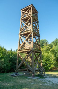 Wooden Lookout Tower below Kamzik Hill in the summer. Kramare. Bratislava.