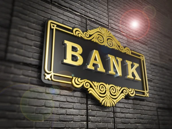 Банковская вывеска на стене — стоковое фото