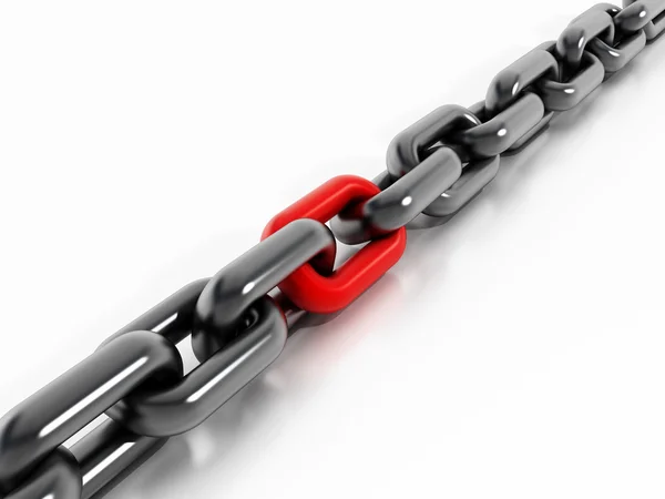 Red chain part — Stock Photo, Image