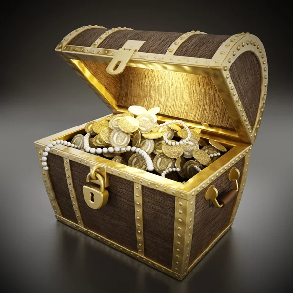 Treasure chest full of treasures — Stock Photo, Image