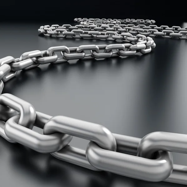 Chain on black reflective background — Stock Photo, Image
