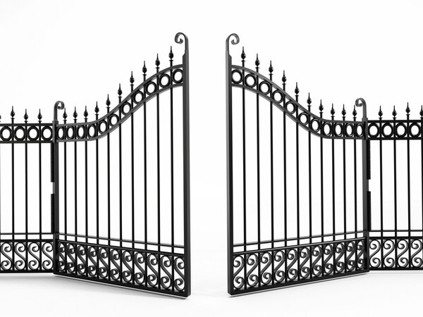 Black iron gate