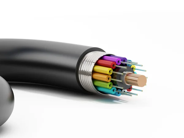 Fiber optisk kabel detalj — Stockfoto