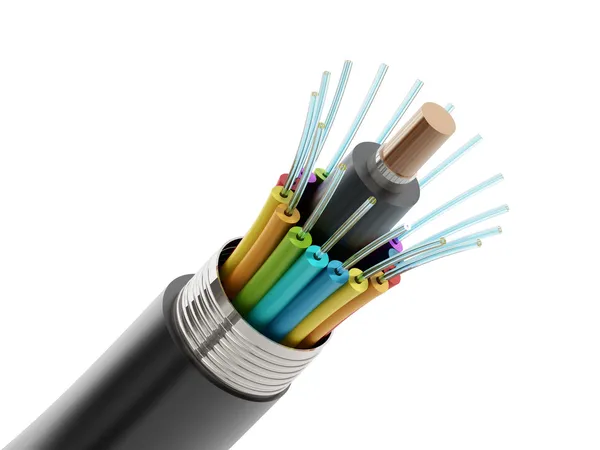 Detalle del cable de fibra óptica — Foto de Stock