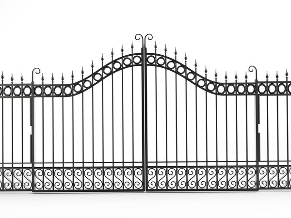 Black iron gate