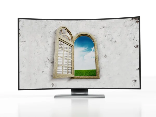 Televisione OLED curva — Foto Stock