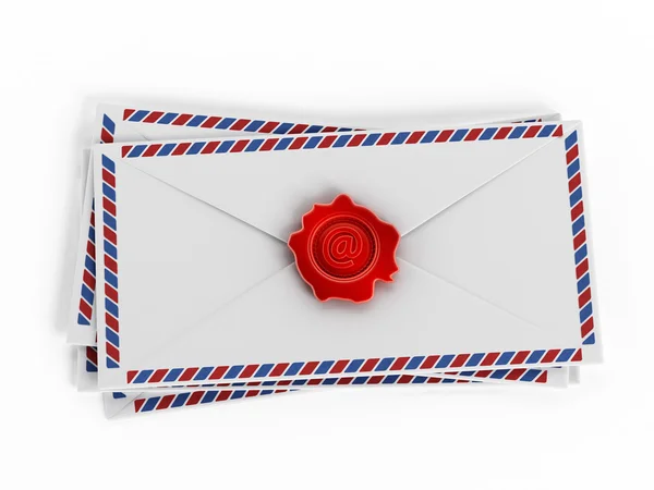 Enveloppes ze znakiem e-mail — Zdjęcie stockowe