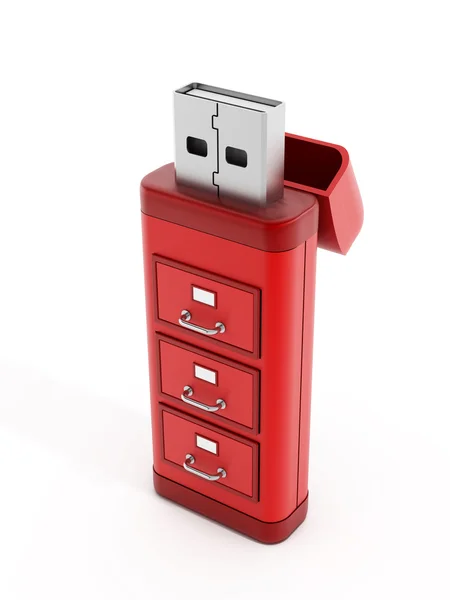 Laden op USB-opslagapparaat — Stockfoto