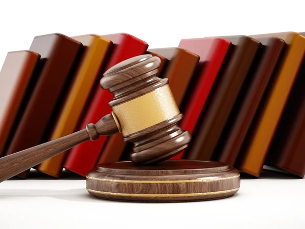 Gavel and books — Stock Photo, Image