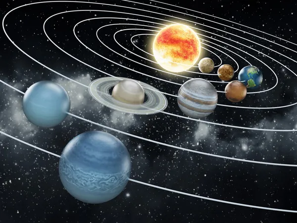 Illustrazione del sistema solare — Foto Stock
