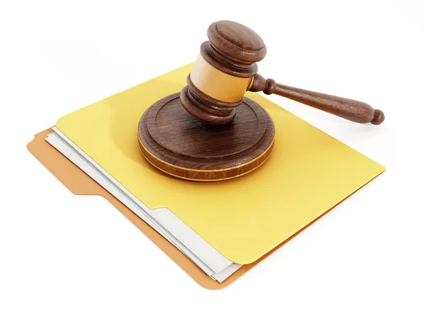 Gavel on folder — Stock Photo, Image