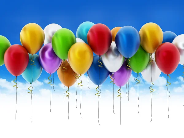 Wielu kolorowych balonów strony — Zdjęcie stockowe