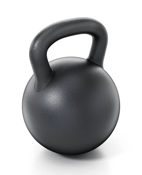 Svart Kettlebell Isolerad Vit Bakgrund Illustration — Stockfoto