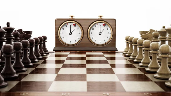 Relógios clássicos de relógio de xadrez para jogo de xadrez com botões na  parte superior e dois mostradores de relógio vetor