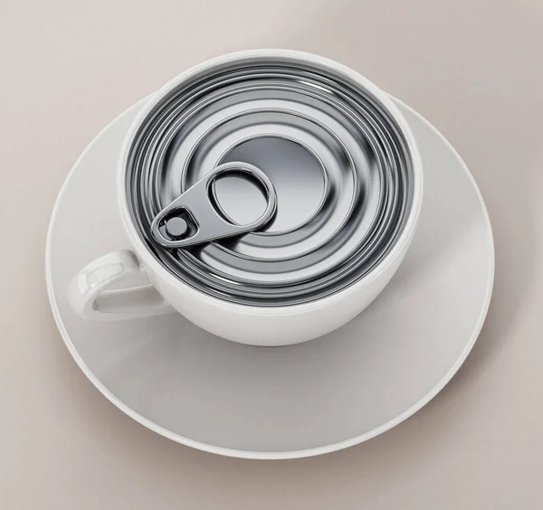 Tazza Caffè Con Coperchio Latta Concetto Del Caffè Fresco Illustrazione — Foto Stock