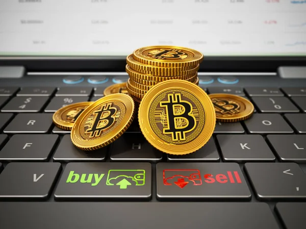 Generic Crypto Currency Coins Comprar Vender Iconos Pie Teclado Del —  Fotos de Stock