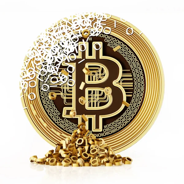 Generic Crypto Coin Shaped Holes Pile Binary Code Ground Illustration — Stock Photo, Image