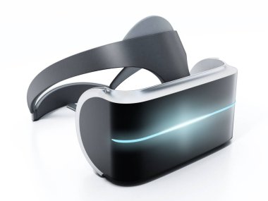 Beyaz arka planda izole edilmiş sanal gerçeklik gözlükleri. 3B illüstrasyon.