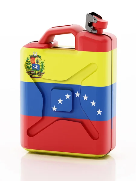 Gas Can Flag Venezuela Isolated White Background Illustration — Fotografia de Stock