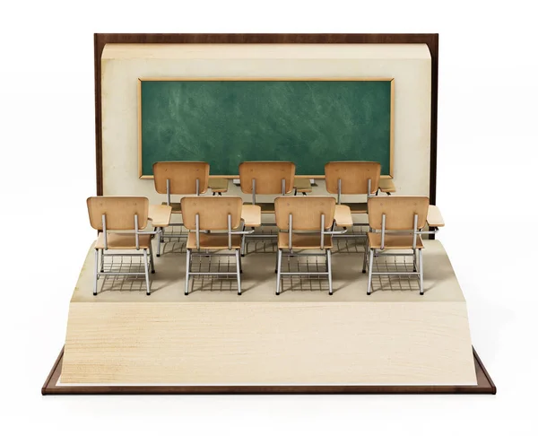 교실의 의자와 칠판이 있습니다 — 스톡 사진