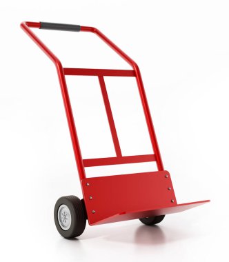 Hand trolley isolated on white background. 3D illustration.