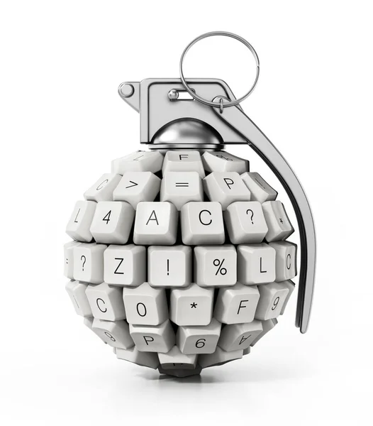 Les Touches Clavier Forment Une Grenade Main Illustration — Photo