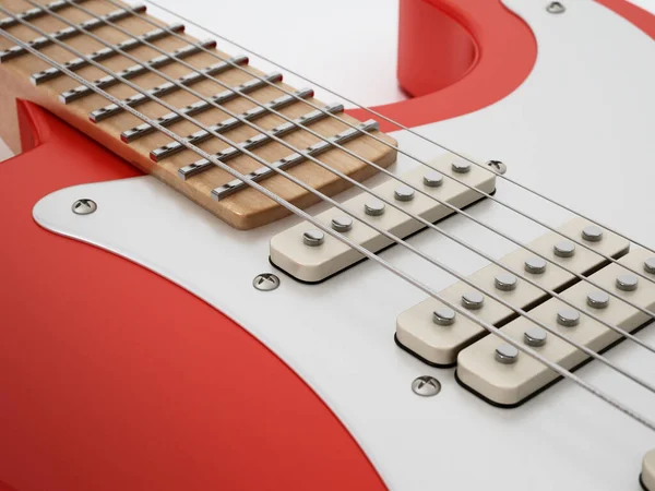 具有Dof效果的电吉他细节 3D插图 — 图库照片