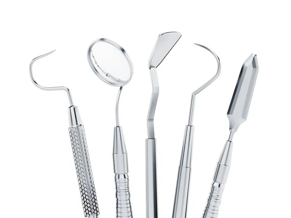 Set Dentist Tools Isolated White Background Illustration — Stock Photo, Image
