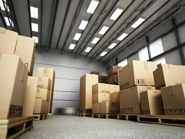 Stack Cardboard Boxes Warehouse Illustration — Stock Photo, Image