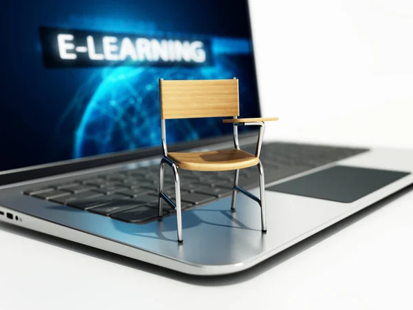 Student Chair Standing Laptop Computer Illustration — Stock Photo, Image