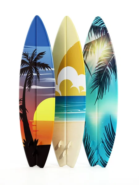 Surfbretter Isoliert Auf Weißem Hintergrund Illustration — Stockfoto