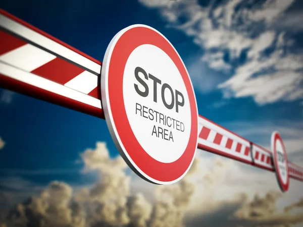 Sistema Barrera Puerta Con Señal Stop Ilustración — Foto de Stock