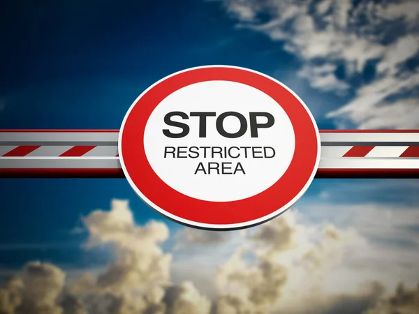 Gate Barrier System Stop Sign Illustration — Fotografia de Stock