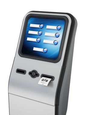 Bilet gişesi beyaz arka planda izole edilmiş. 3B illüstrasyon.