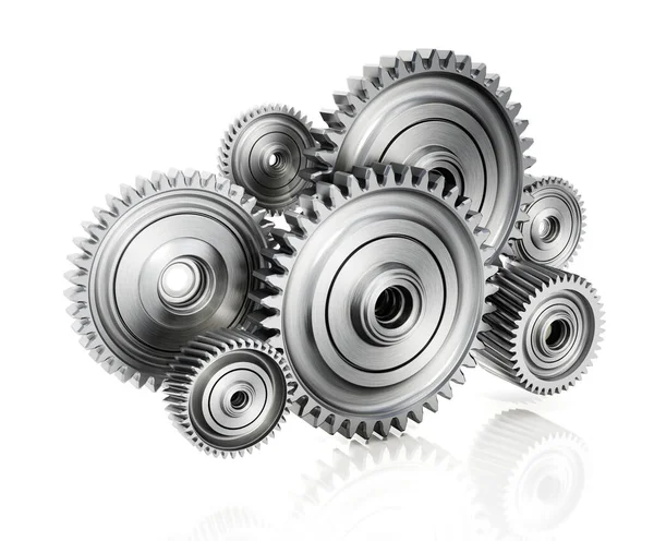 Steel Wheels Motion Arranged Cloud Shape Illustration — Stock Photo, Image