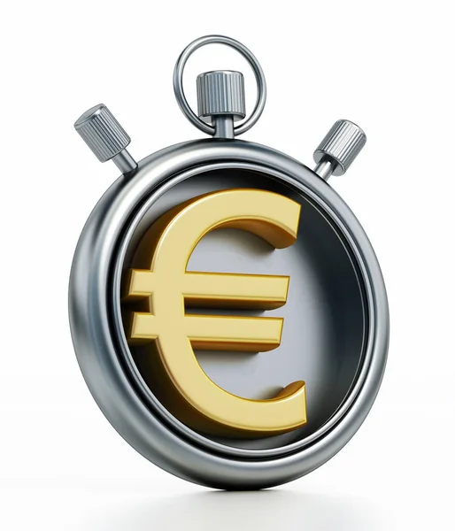 Euro Symbol Chronometer Isoliert Auf Weißem Hintergrund Illustration — Stockfoto