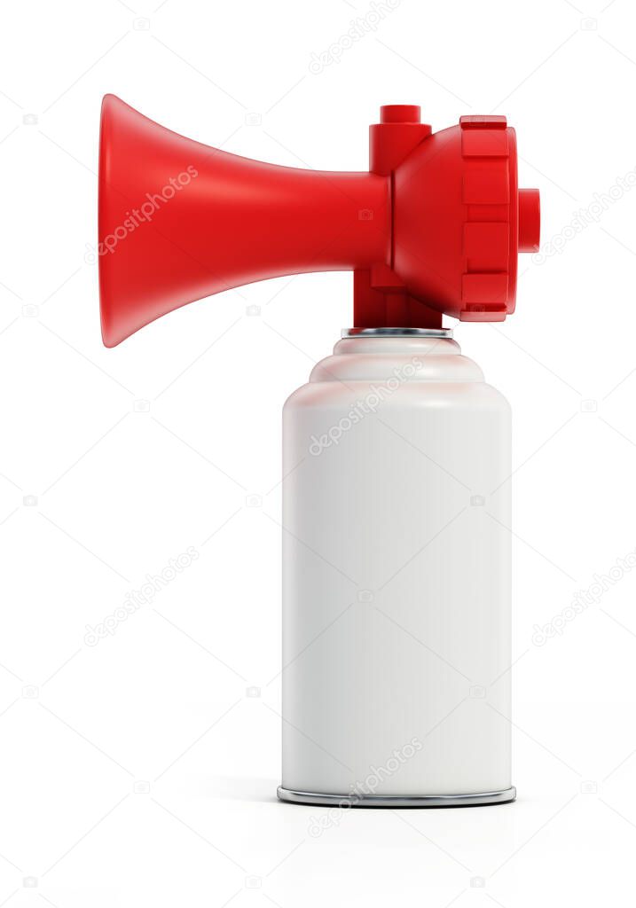 Air horn can isolated on white background. 3D illustration.