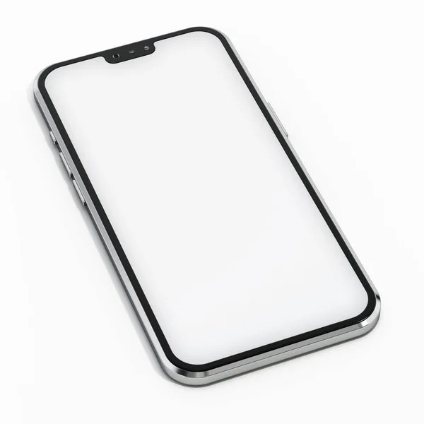 Smartphone White Screen Isolated White Background Illustration — Stock Photo, Image