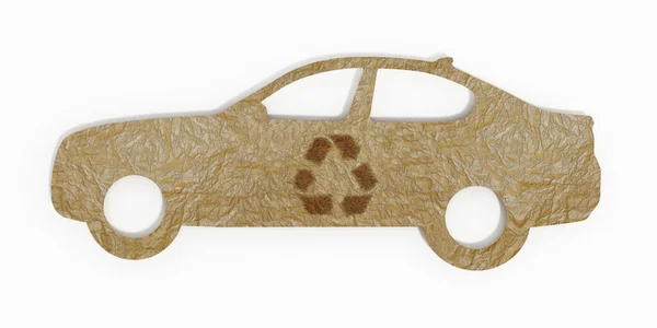 Paper Car Recycle Symbol Illustration — Stock Photo, Image