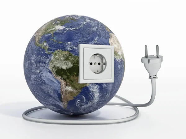 Earth Power Socket Plug Illustration — 스톡 사진