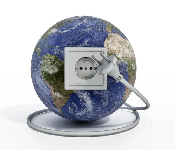 Earth Power Socket Plug Illustration — 스톡 사진