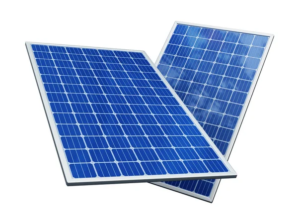Photovoltaic Solar Panels Isolated White Background Illustration — Stockfoto