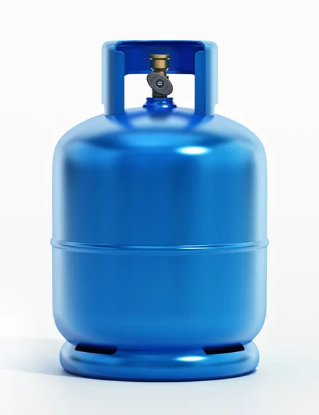 Blue Gas Cylinder Isolated White Background Illustration — Foto de Stock