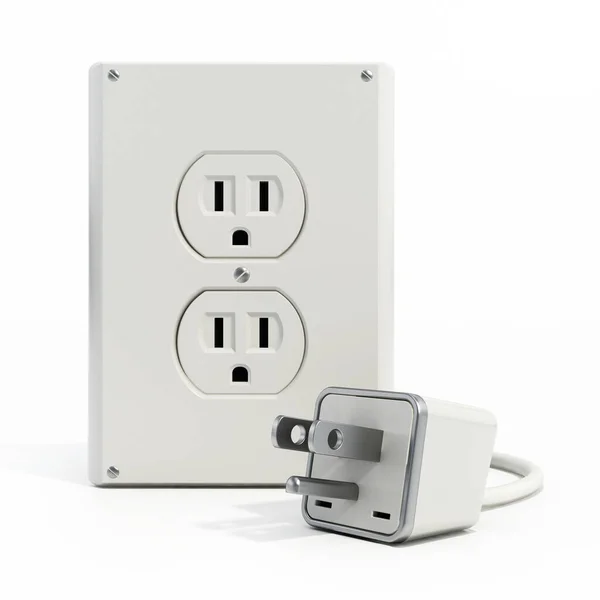 Usa Type Power Plugs Sockets Isolated White Background Illustration —  Fotos de Stock