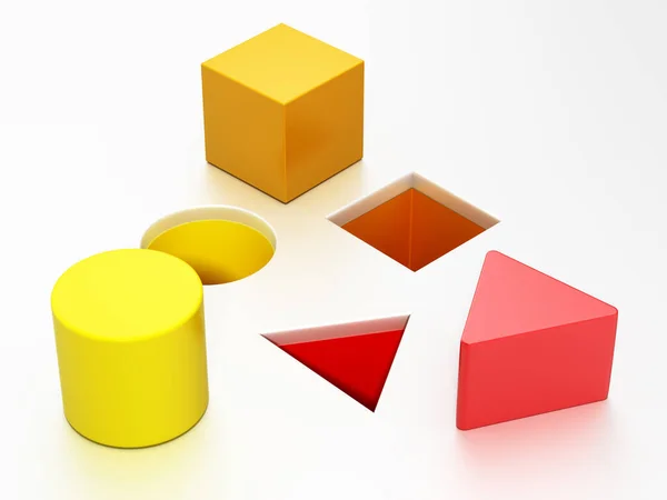 Shape Sorter Puzzle Toy Square Circle Triangle Shapes Illustration — ストック写真
