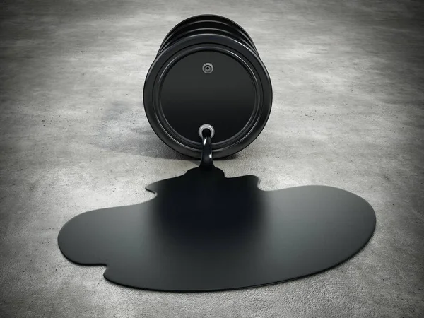 Oil Barrel Spilled Crude Oil Illustration — Stockfoto