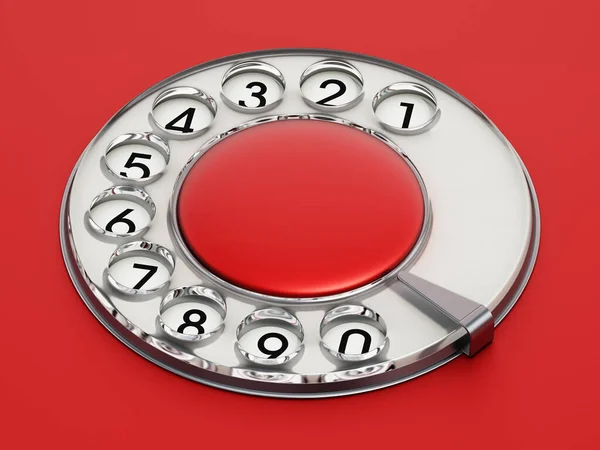 Red Rotary Dial Analogue Telephone Illustration — Fotografia de Stock