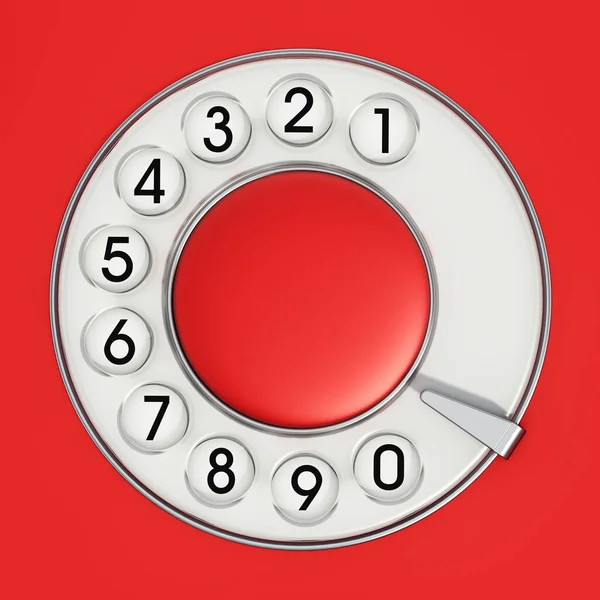 Red Rotary Dial Analogue Telephone Illustration —  Fotos de Stock