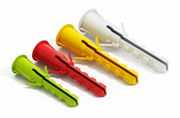 Plastic Dowels Various Size Colors Illustration — Stockfoto